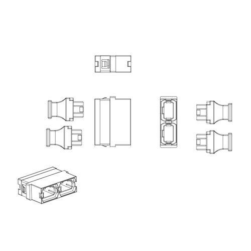 Adaptor serat optik SC dalam Low Insertion And Return Loss dengan flange