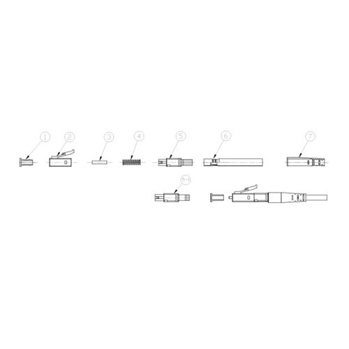 Kit terminal konektor serat optik LC dengan UL94 V-0 dan IEC61754-20