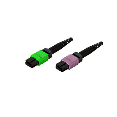 MPO Fiber Optical Connector Ends Untuk Kabel Jumper Dengan Berbagai Warna Di Boot