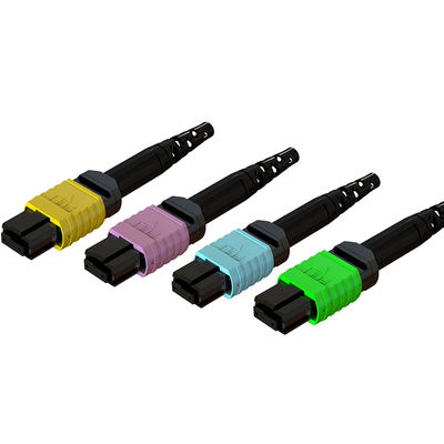 Low Insertion Loss MPO Fiber Optic Connector 3.0 60mm 12/16/24 Core Pria Wanita
