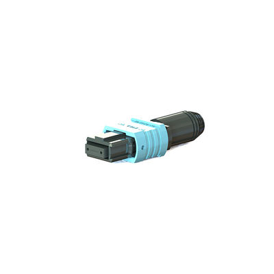 Harga yang bagus Mini 36mm MPO Optical Connector Aqua Fiber Optic Pigtail Connector on line