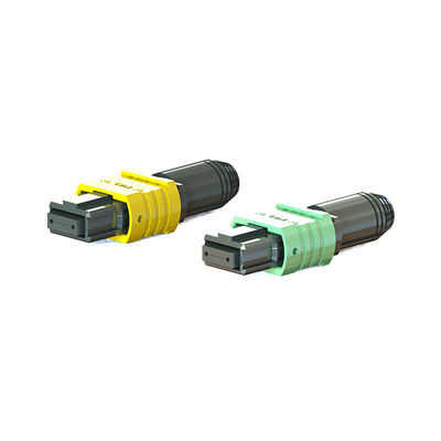 Mini MPO Fiber Optic Connector 36mm Panjang 12/16/24 Inti Pilihan Pria / Wanita